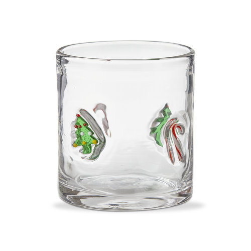 Christmas Tree & Candy Cane Double Old Fashioned Glass Birch Lane